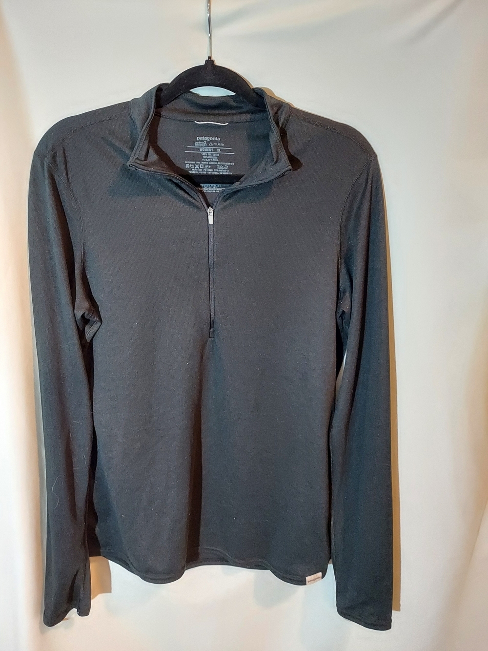 Patagonia Capilene Midweight Zip-Neck Base Layer Black XL Pullover Long Sleeve